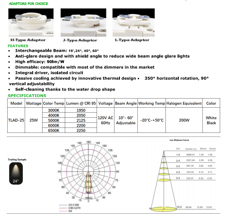 LED TRACK HEAD LIGHT TLAD-25