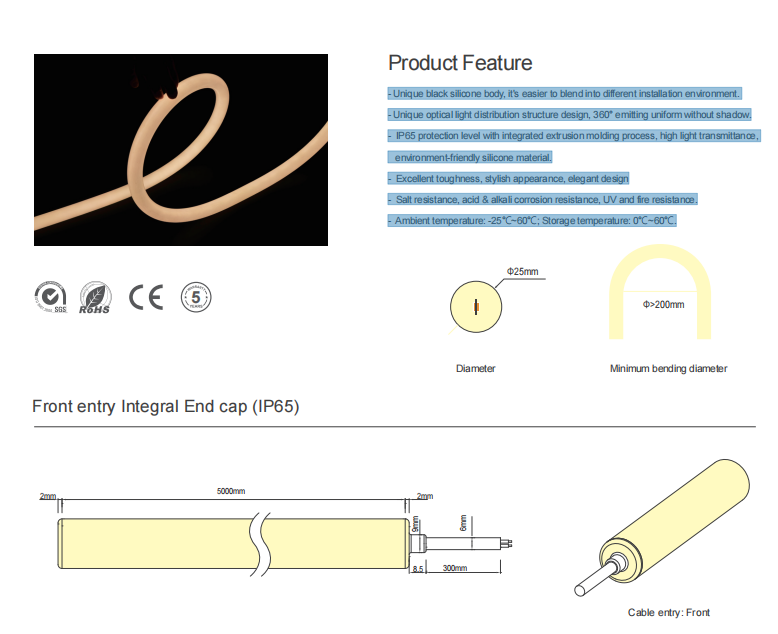 LED Strip Black Neon 25