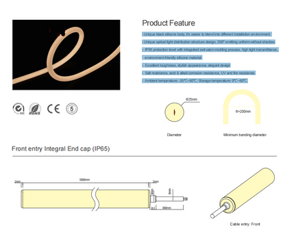 LED Strip Black Neon 25