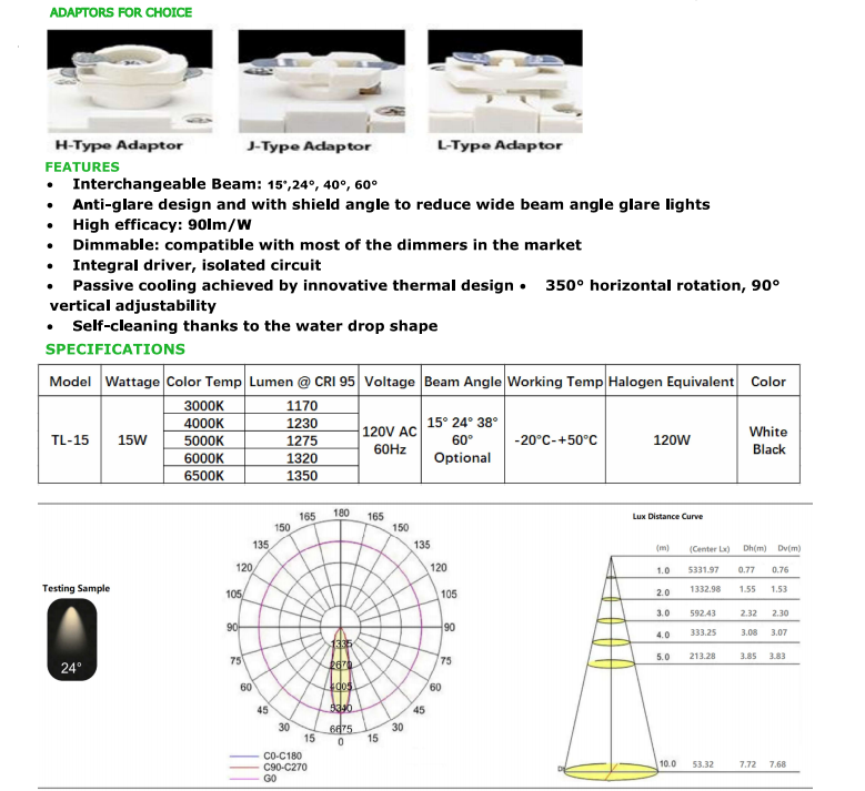 LED TRACK HEAD LIGHT TLAD-15